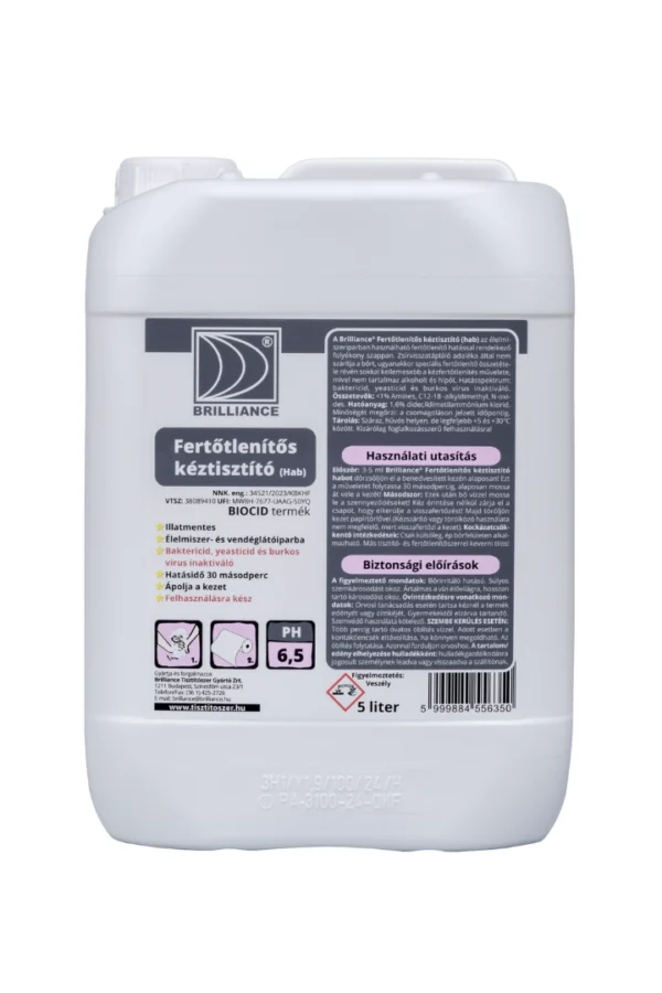 Brilliance® Fertőtlenítős kéztisztító hab 5 liter