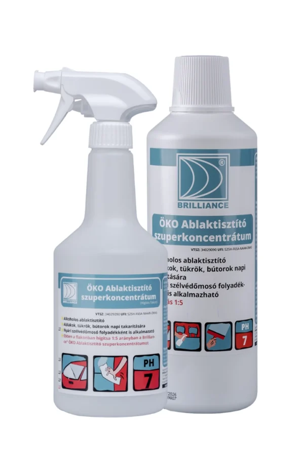 Brilliance® ÖKO Ablaktisztító szuperkoncentrátum 1 liter + hígítós flakonnal