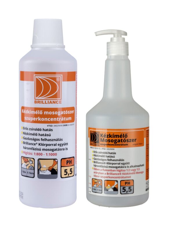 Brilliance® Kézkímélő mosogatószer szuperkoncentrátum 1 liter + adagoló flakonnal