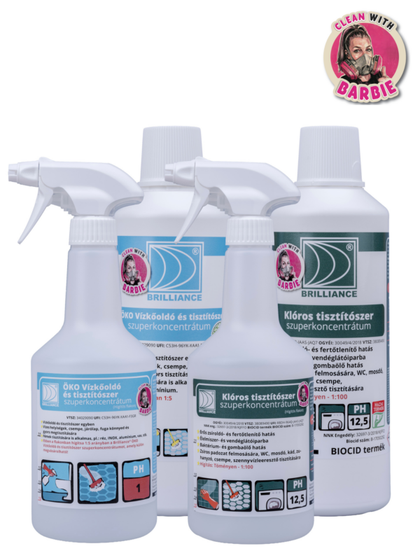 Klóros tisztítószer szuperkoncentrátum + ÖKO Vízkőoldó és tisztítószer szuperkoncentrátum - Limitált kiadás