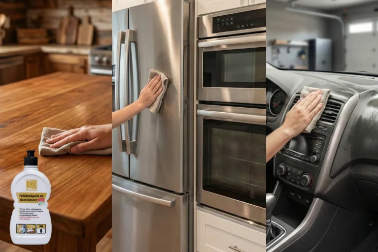 Brilliance® felületápoló és tisztítószer vélemények, hatóanyagok és felhasználási tippek fa, INOX és műanyag felületekhez.