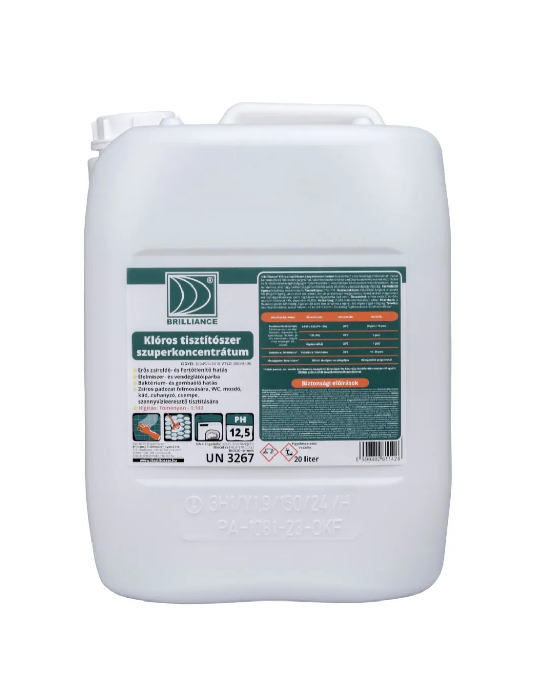 tisztitoszer-hu-Brilliance Klóros tisztítószer szuperkoncentrátum 20 liter 2 tisztitoszer-hu-KT20B kloros tisztitoszer szuperkoncentratum 20 liter 01