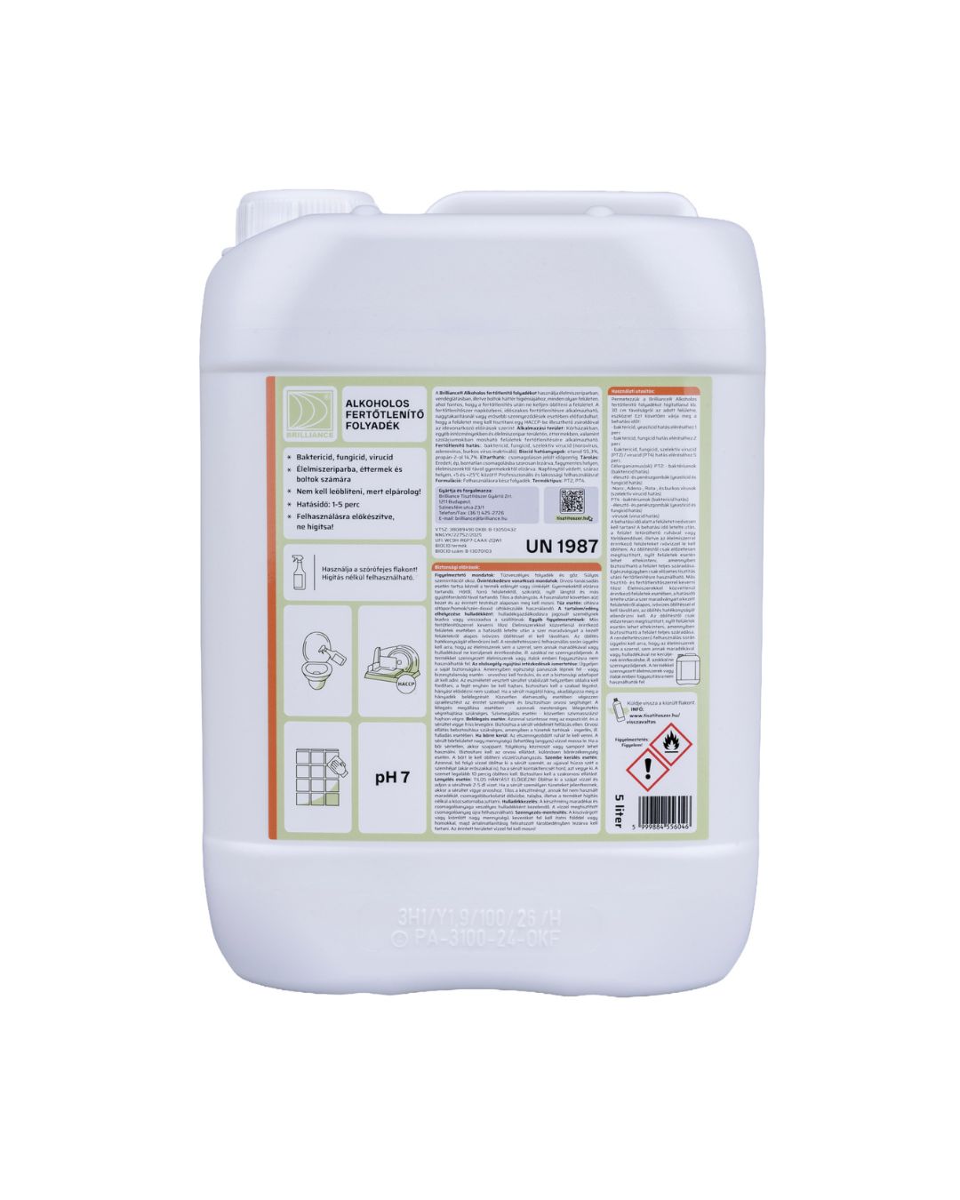 tisztitoszer-hu-Brilliance Alkoholos fertőtlenítő 5 liter 2 tisztitoszer-hu-alkf5k 01 alkoholos fertotlenito folyadek