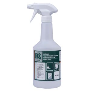 Klóros tisztítószer szuperkoncentrátum hígítós flakon szórófejjel 750ml (üres)