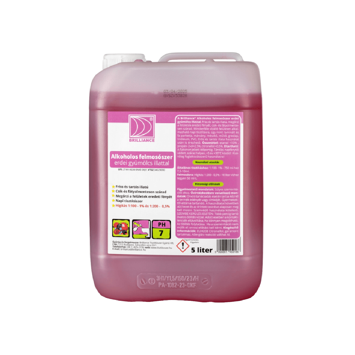 tisztitoszer-hu-AFEGY5K 01 brilliance alkoholos felmoso 720 1080 5 literes erdei opt