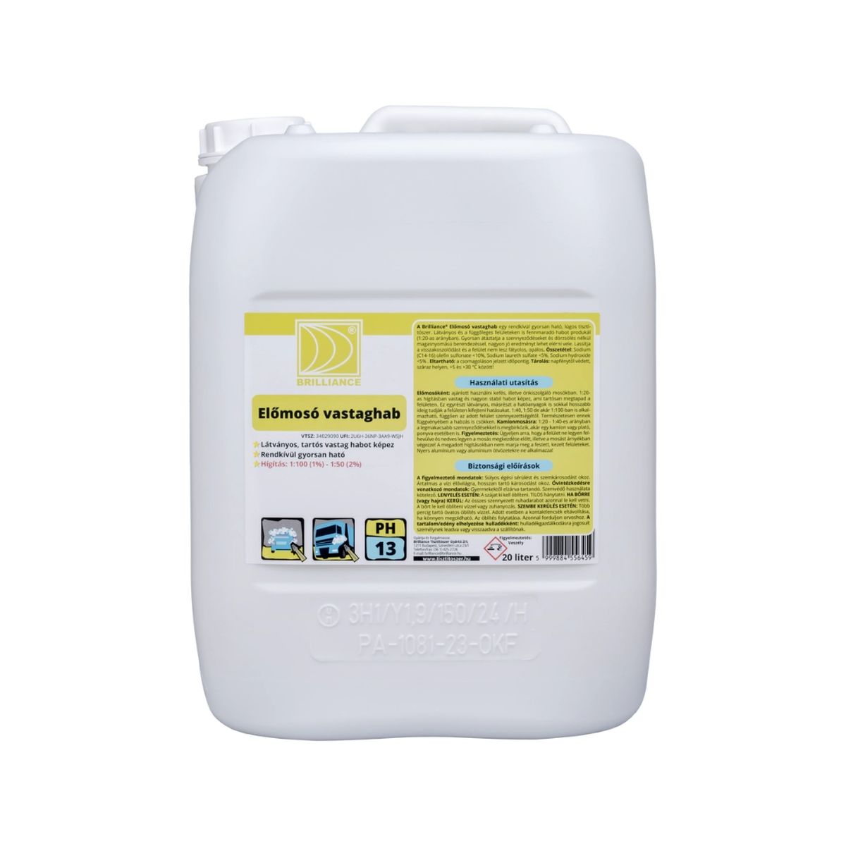 tisztitoszer-hu-Brilliance® Előmosó vastaghab 20 liter 2 tisztitoszer-hu-EMVH20B 01 brilliance elomoso vastaghab 720 1080 termek 20 liter 2503