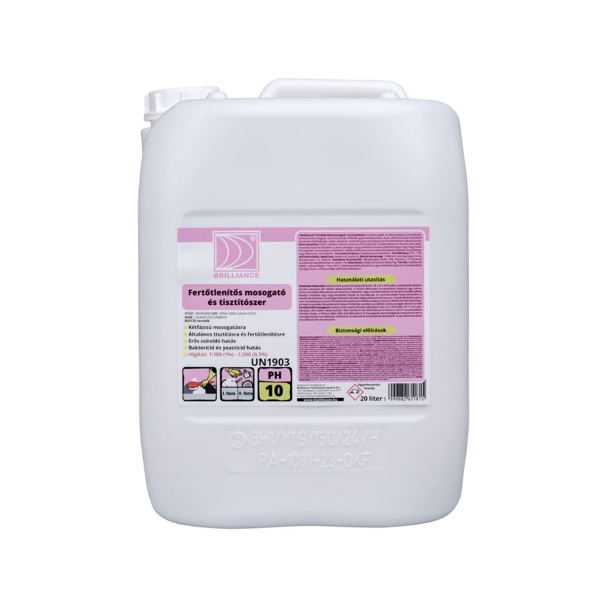 tisztitoszer-hu-Brilliance® Fertőtlenítős mosogató- és tisztítószer 20 liter 2 tisztitoszer-hu-FMT20B 01 brilliance fertotlenitos mosogato es tisztitoszer 720 1080 20 liter 2503