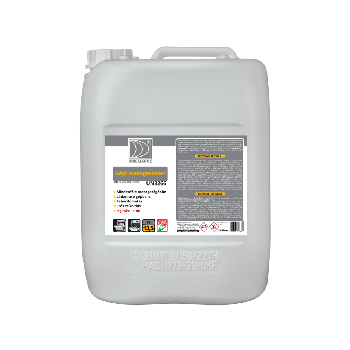tisztitoszer-hu-Brilliance® Gépi mosogatószer 20 liter 2 tisztitoszer-hu-GM20B 01 brilliance gepi mosogatoszer 720 1080 20 liter 2023 opt