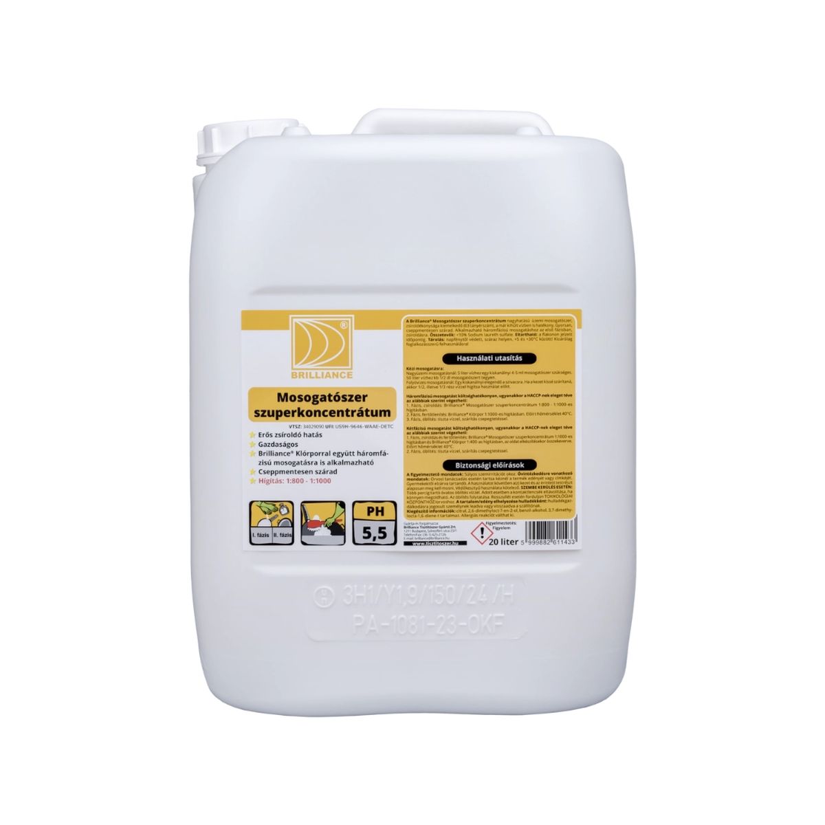 tisztitoszer-hu-Brilliance® Mosogatószer szuperkoncentrátum 20 liter 2 tisztitoszer-hu-MSZK20B 01 brilliance mosogatoszer 720 1080 termek 20 liter szuperk 2503