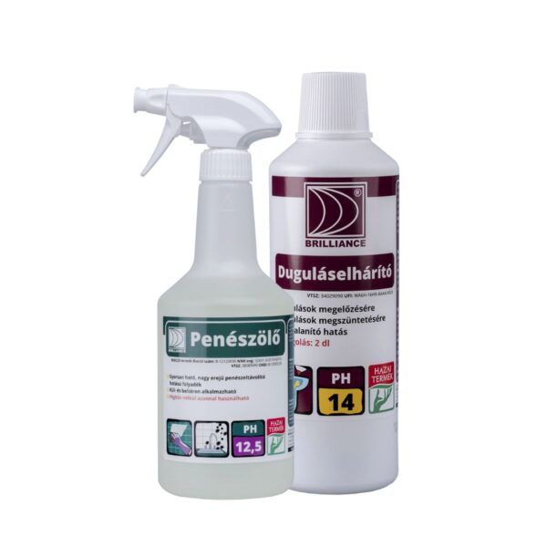 tisztitoszer-hu-Brilliance® Penészölő 0,75 liter + Brilliance® Duguláselhárító 1 liter 1 tisztitoszer-hu-PÖ075+D1 02 csomagajanlat 720 1080 penesz dugulas