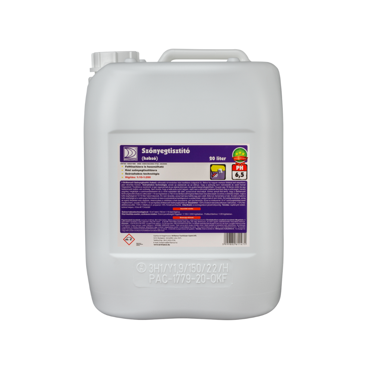 tisztitoszer-hu-Brilliance® Szőnyegtisztító (habzó) 20 liter 2 tisztitoszer-hu-SZTH20B 01 brilliance szonyegtisztito habzo termek 20 liter foto 720 1080 2022
