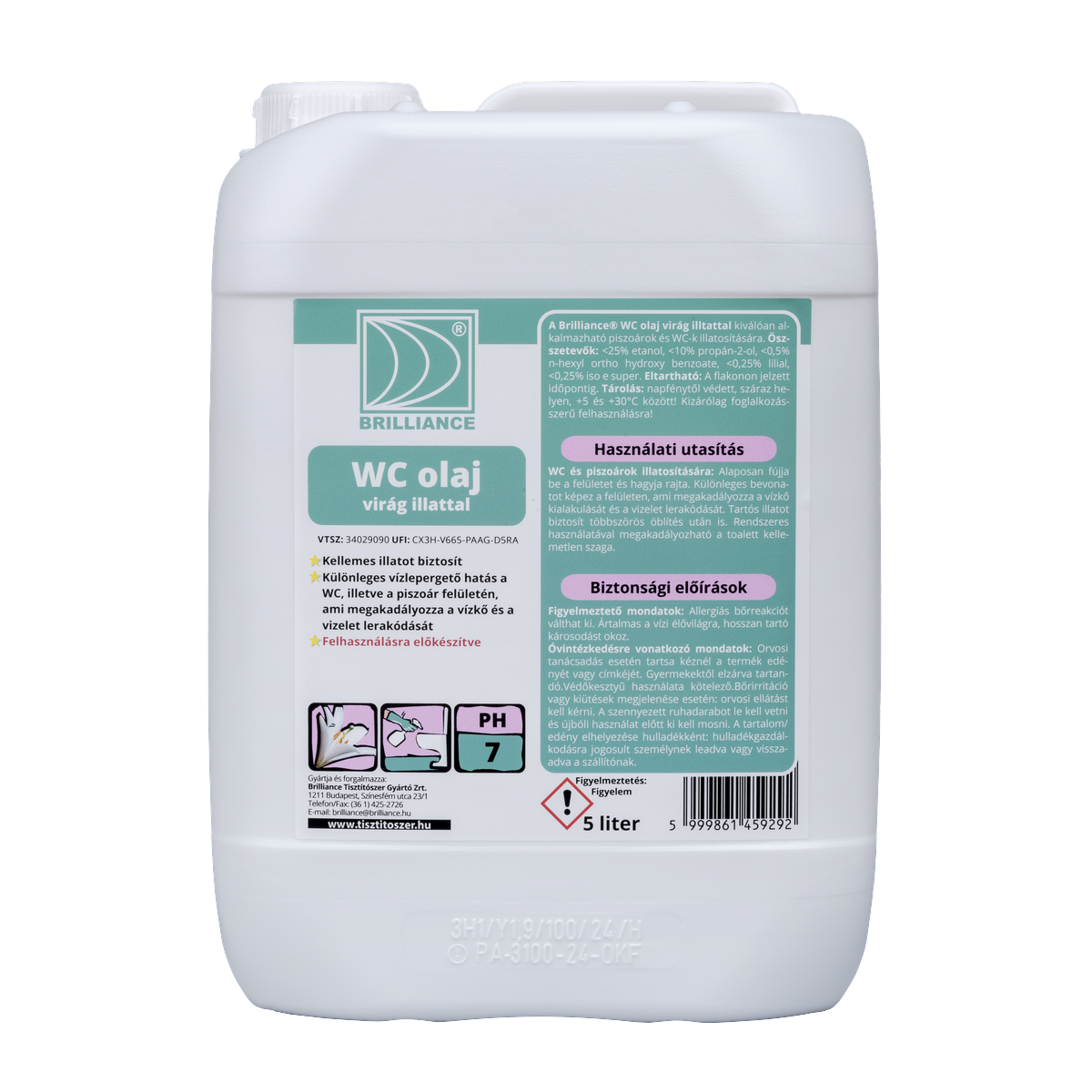 tisztitoszer-hu-Brilliance WC olaj virág illattal 5 liter 2 tisztitoszer-hu-WCO5K 01 wc olaj virag illattal 5l