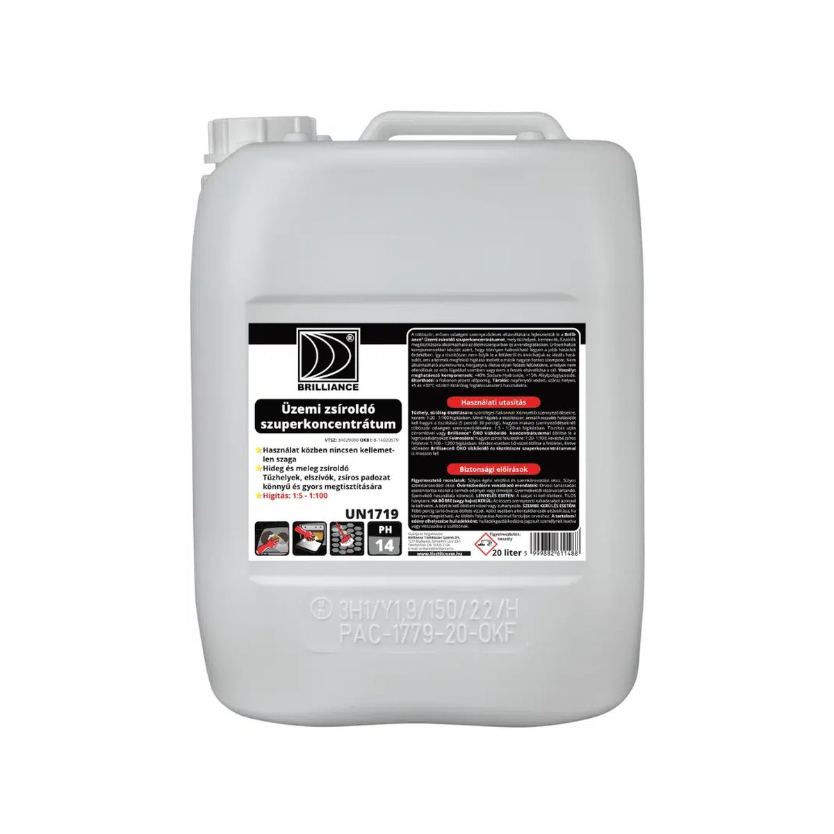 tisztitoszer-hu-ÜT20B 01 brilliance uzemi zsiroldo 720 1080 termek 20 liter 2023